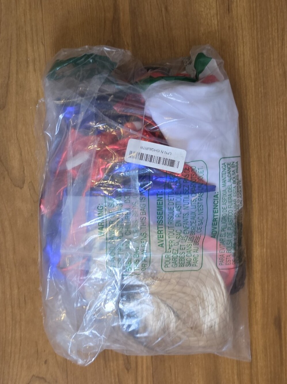 Harlequin Two-Tone Red & Blue Girls Costume. - Picture 3 of 3
